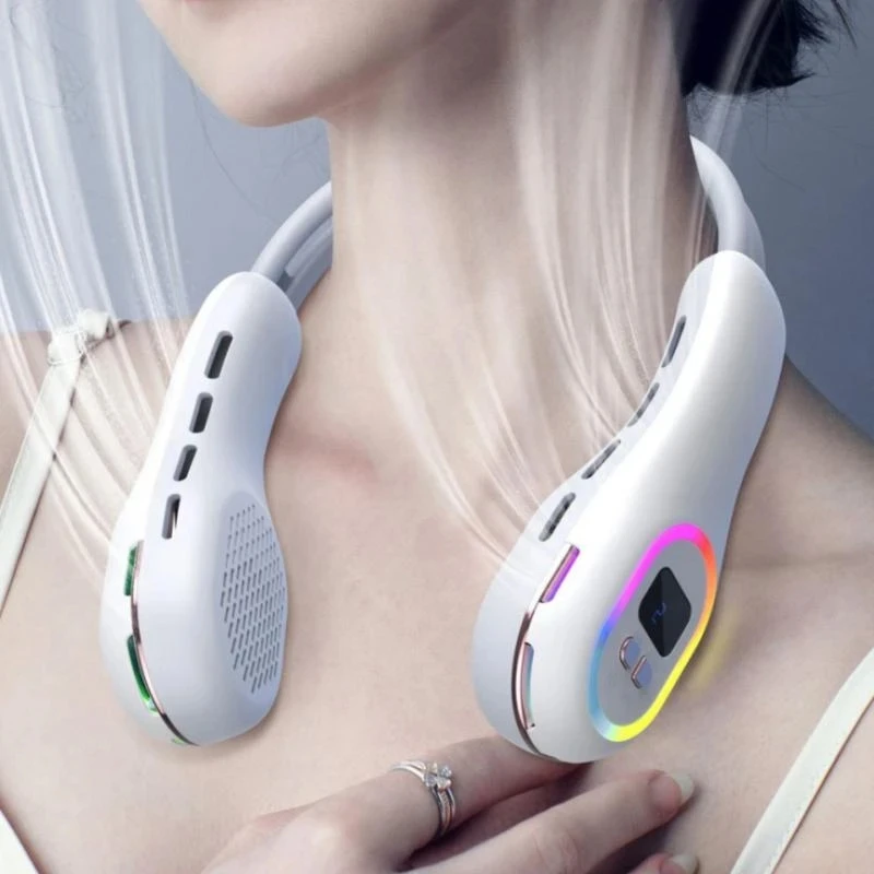 

Portable Neck Fan USB Rechargeable Electric Fans Bladeless Mini Ventilador Cooling Fan Neckband Fan For Sports Outdoor