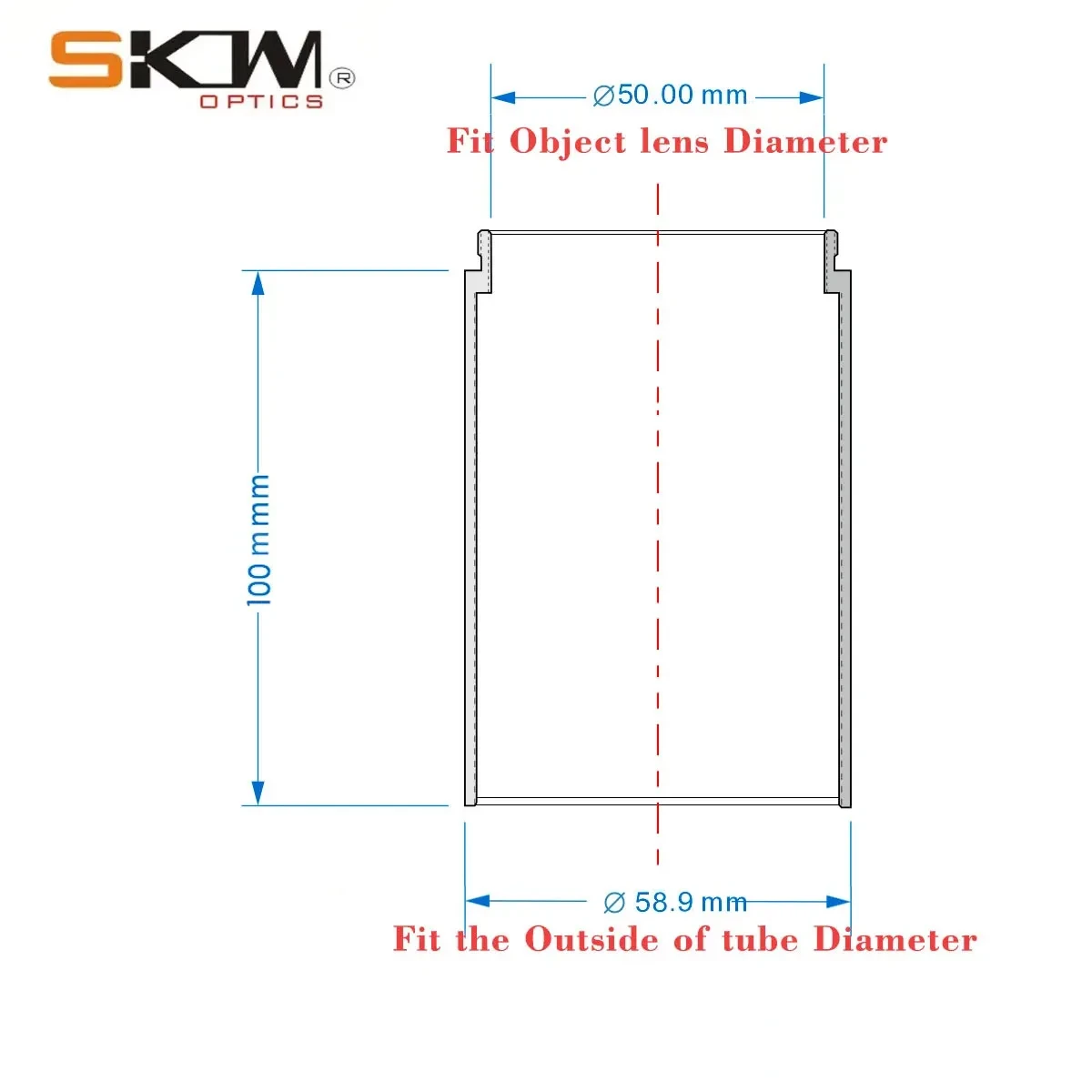 SKWoptics-Anti-Reflective Rifle Scope Sunshade Tube 50mm