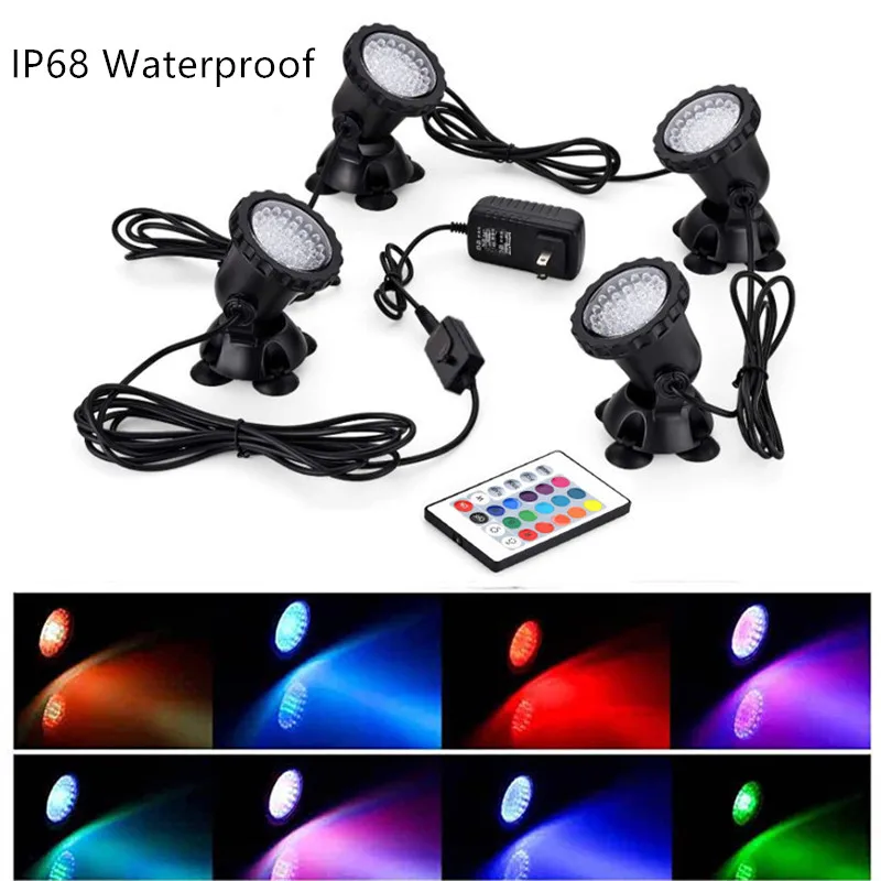 Description Picture 3 of itemRGB 36 LEDs Underwater Light IP68 Waterproof Aquarium Spotlight Swiming Pool Fountains Pond Tank Light For Landscape Decor 3#1