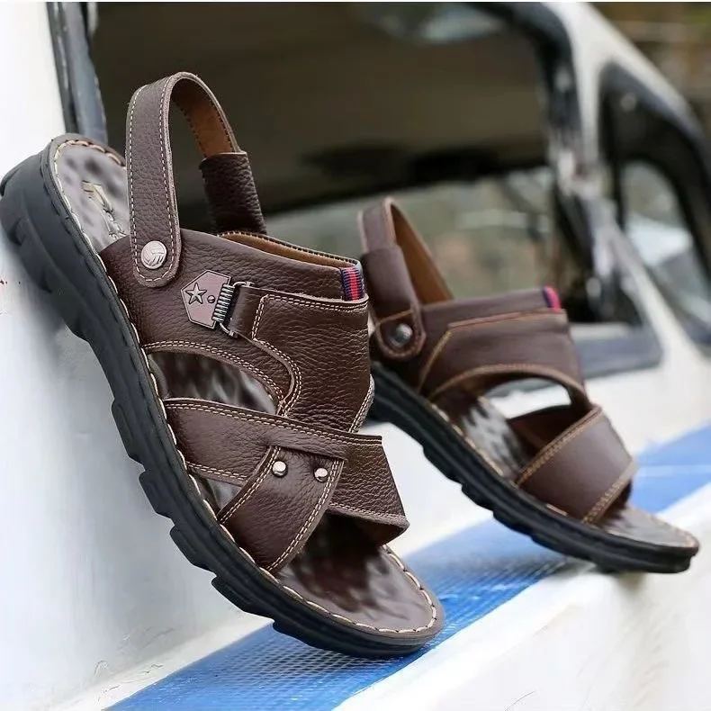 Summer Men's Sandals Soft Bottom Anti-Slip Slippers Casual Two-Purpose Beach Work Direct Sale PVC Material Comfortable Shoes - Image 2