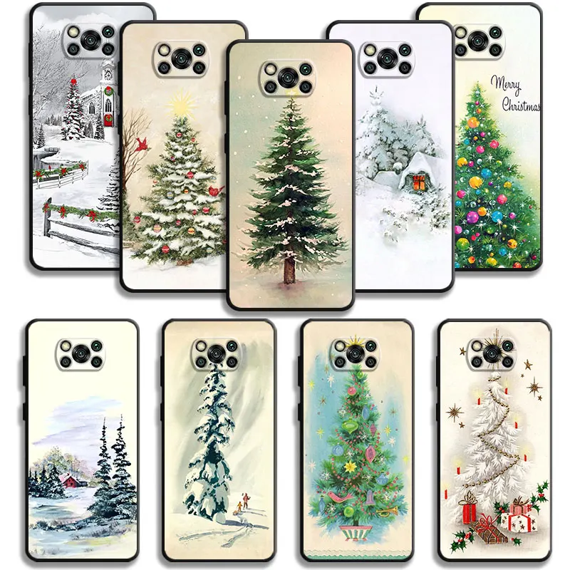 Custodia Da Disegno Per Albero Di Natale Per Xiaomi Poco X3 Nfc X4Pro X5 M3 F5 Pro F1 Per Mi 11 12 Lite 13 10T 11T 12X 9 9T Nota 10Lite
