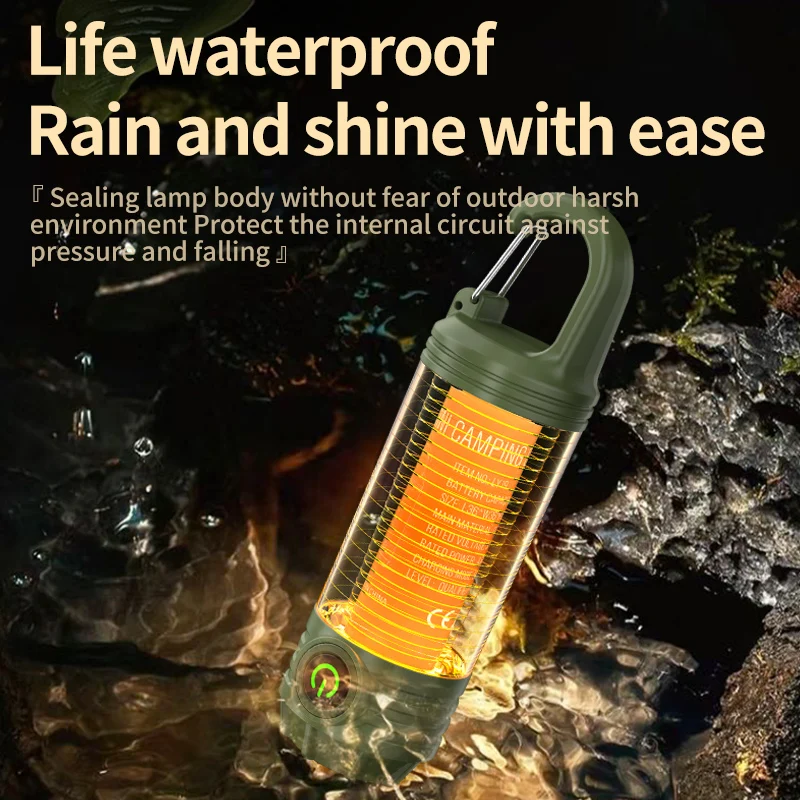 Camping Light Multi Functional Outdoor LED Night Riding light Rechargeable Flashlight Night Light Waterproof Travel