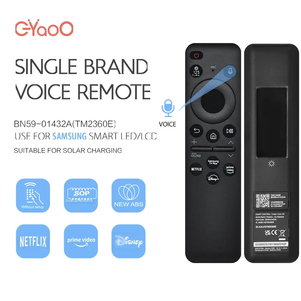 Bn59-01432A Telecomando Solare Sostitutivo Per Samsung Smart Tv Compatibile Con La Serie Neo Qled 8K 4K
