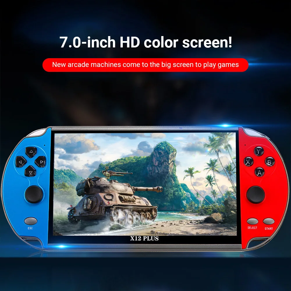 

Портативная игровая консоль X12 Plus, 7 дюймов, 10000 встроенных игр