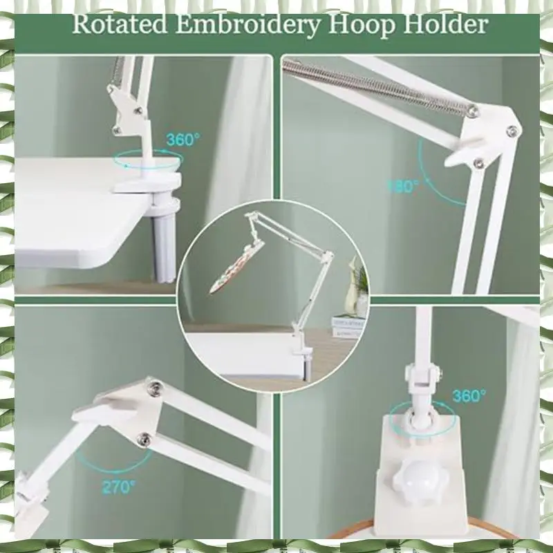 Adjustable Embroidery Hoop Stand-Folding Embroidery, 360 Degree Rotating Crossstitch Stand For Needle Point Projects A Durable