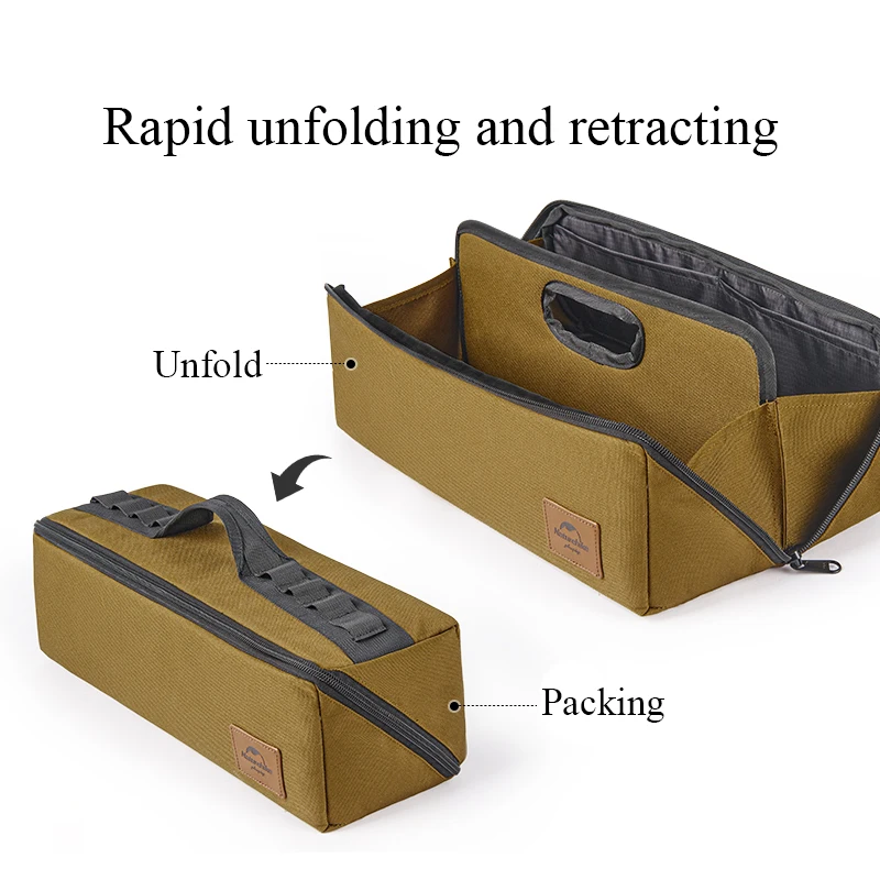 Naturehike High-Capacity Tool Storage Bag 80g Ultralight 12 Canvas  Tableware Sundries Storage Drawstring Pocket Daily Camping