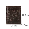 High Quality Genuine Leather Short Wallet 3D Dragon Style Card Wallet 2024 Vintage Bifold Small Purse for Man Male Gift Purses 6