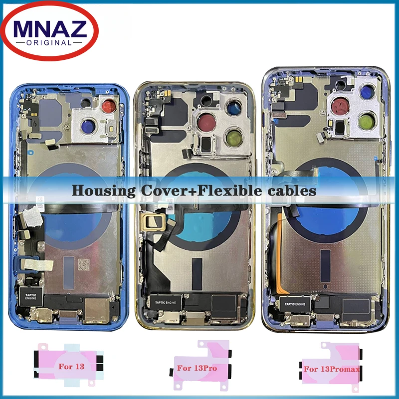 

Full Back Cover for Iphone 13 Pro Max / 13 Pro / 13 Housing Battery Middle Chassis Frame Assembly Door Rear with Flex Cable