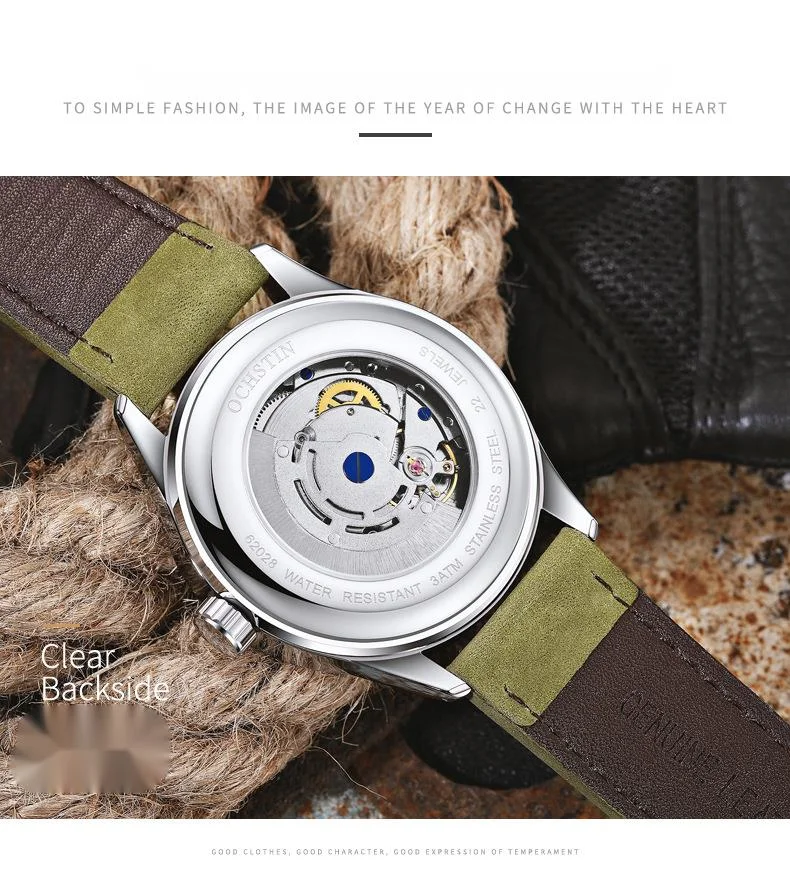 Nuovo orologio autentico OCHSTIN popolare vintage in pelle orologio meccanico completamente automatico tendenza casual orologio da uomo d'affari_voghion.com