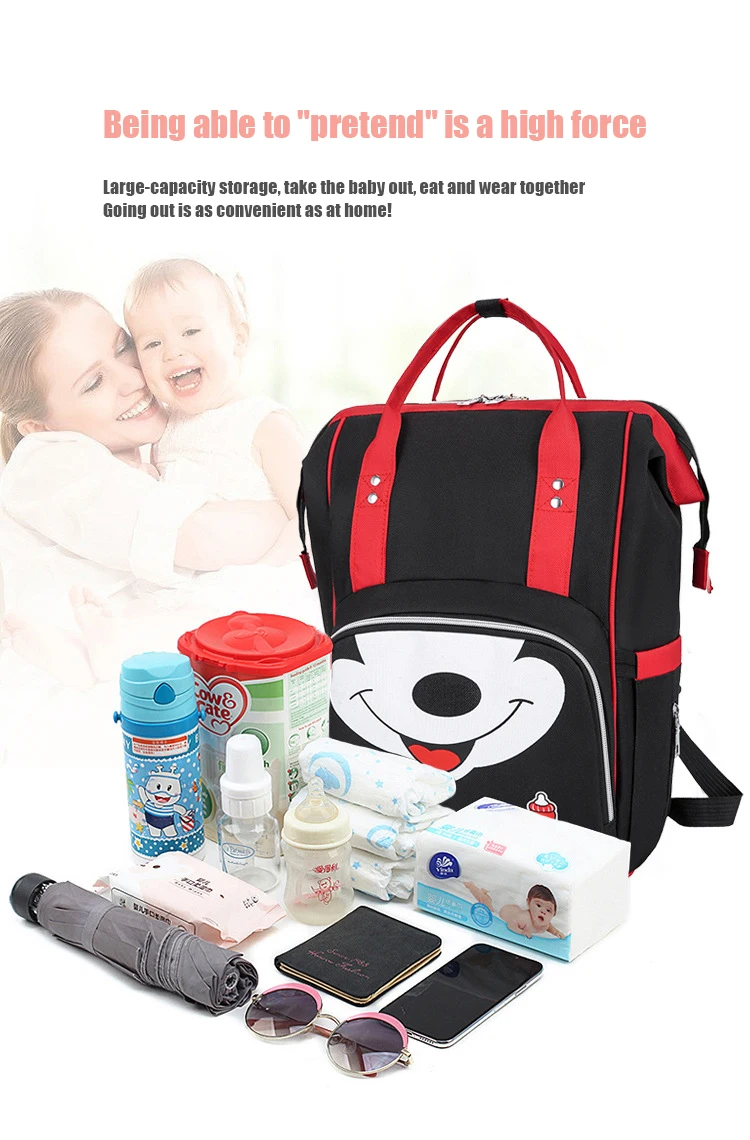 Disney Mickey Mouse Mommy Large Capacity Baby Backpack Diaper Bags