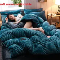 Warm winter duvet cover bedding set Thick Solid Color Velvet Double Soft Quilt Cover Twin Queen King Comforter Cover Sets220*240