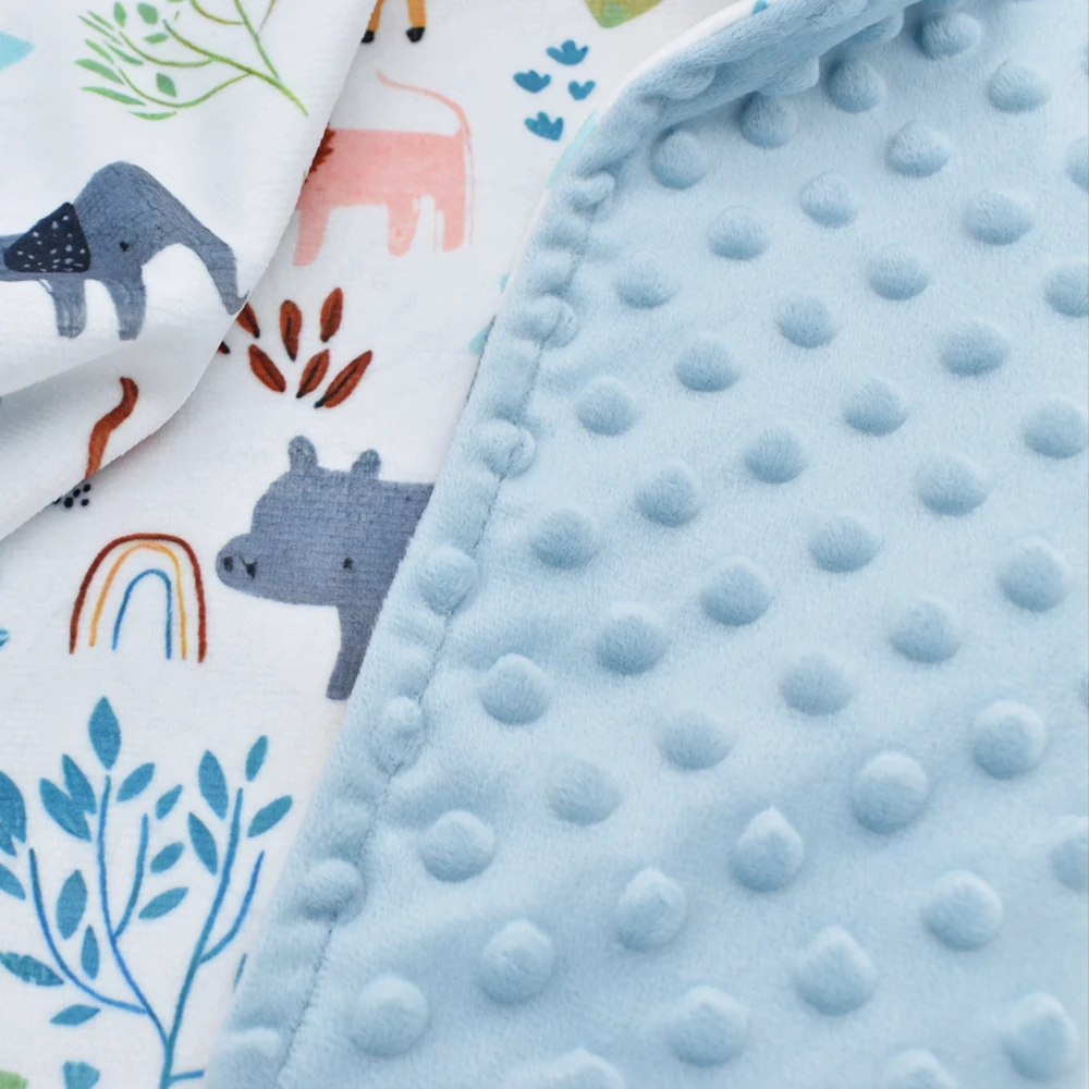 Name Personalised Custom Fleece  Baby Blanket Soft  With Double Layer Dotted Fleece Baby Swaddle Receiving Blaket 100*72cm 6