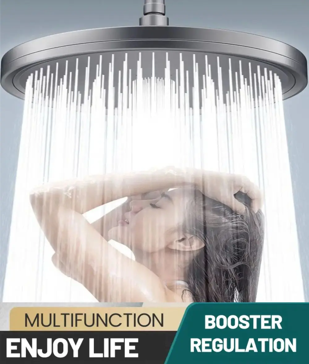 NEW6ModesRainfallShowerHeadBathroomHighPressureTopRainShowerHeadShowerFaucet