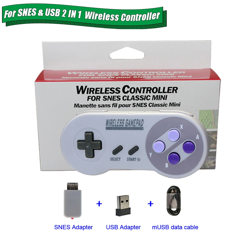 Manette de jeu sans fil pour Super Nintedn Anj& SNES, mini contrôleur de console classique, manette de jeu, 2.4GHz, nouveau