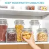 78oz Glass Food Storage Jars with Airtight Clamp Lids, 3 Pack Large Kitchen Canisters for Flour, Cereal, Coffee, Pasta and Canni 5