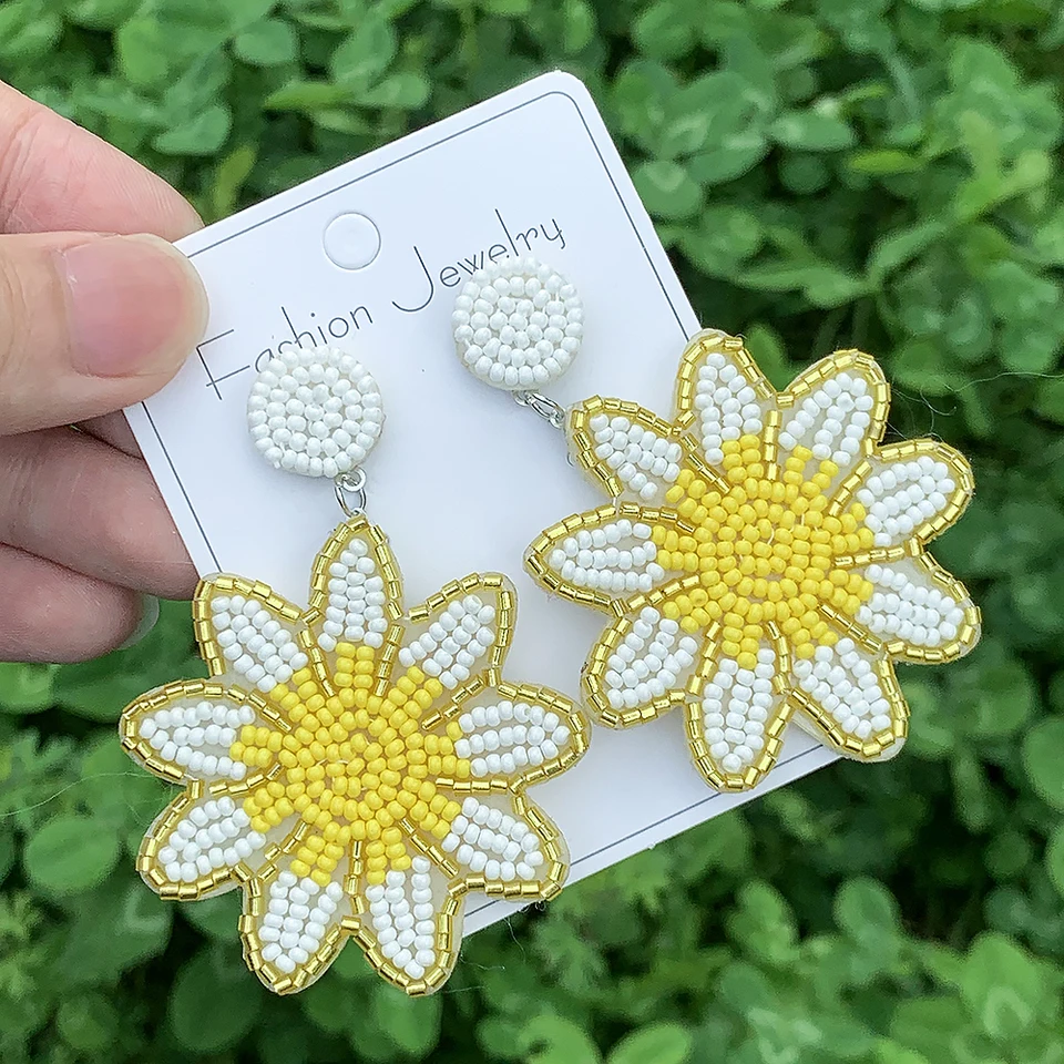 Enamel Flower Stud Earrings With Push Back, Stainless Steel, Perfect