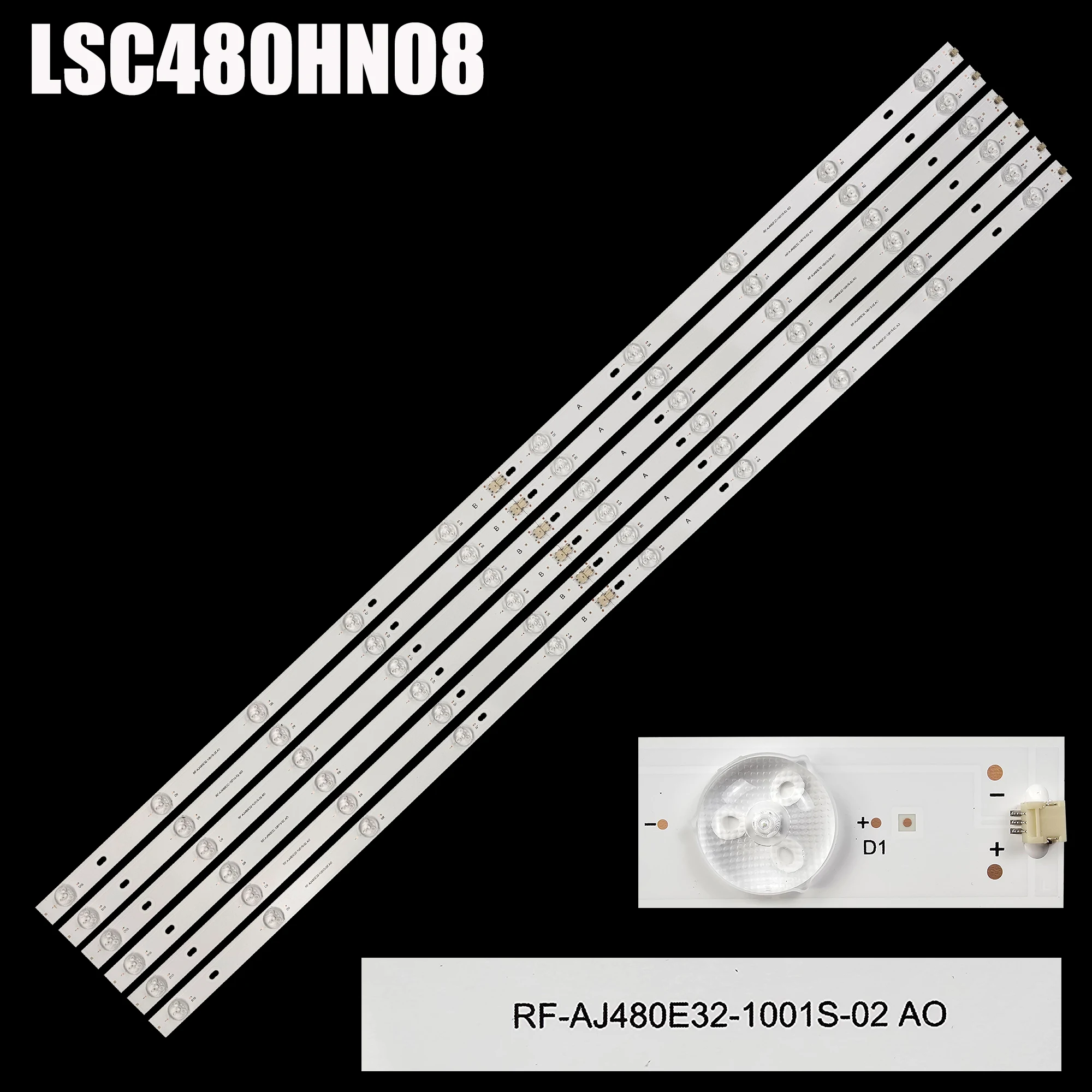 Tira de Retroiluminação Led para Led Lc48cfg6001k Lc-48cfe4042e Lsc480hn08 Lc-48cfe4041k Rf-aj480e321001s02 a0 Pcs