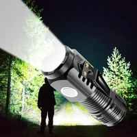 LED Strong Light Flashlight Rechargeable Multi functional for Long Range Portable Outdoor Home Mini Flashlight Cap Clip Light 1