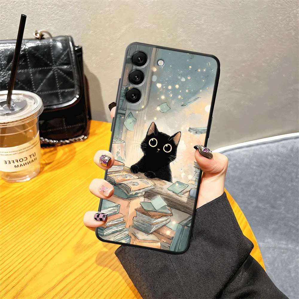 Charming Cartoon Black Cat Phone Case