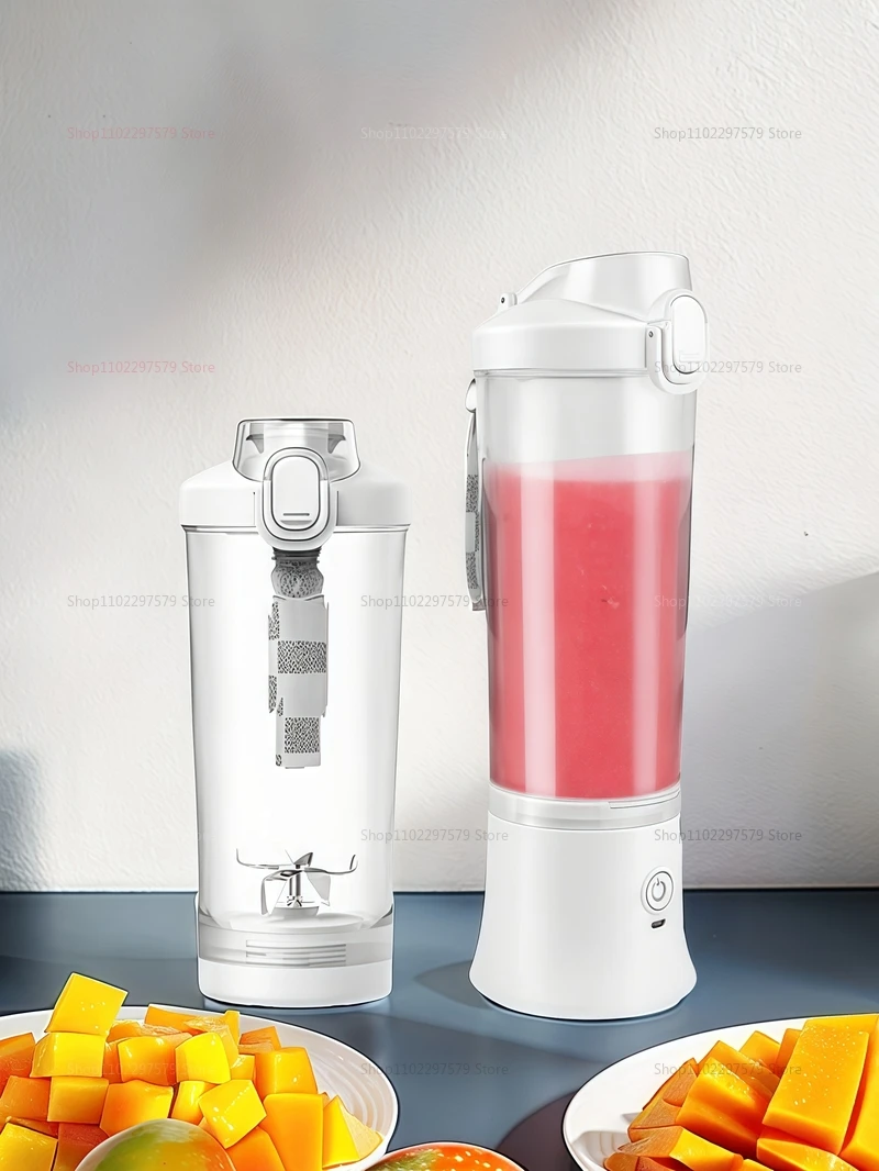 Portable Electric Juicer - USB Rechargeable 600ml Mixer for Milkshakes and Juice
