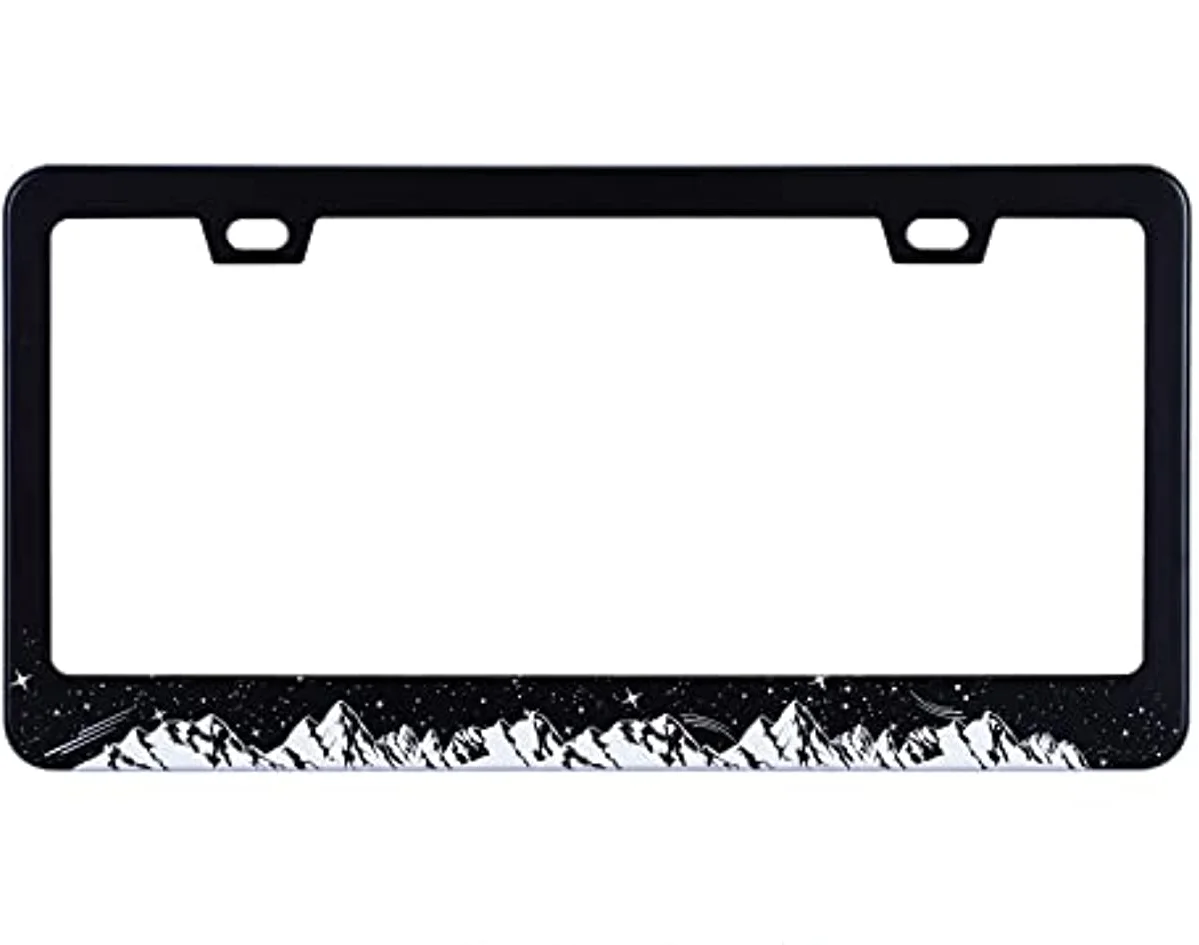 

Mountains License Plate Frame Stainless Car Accessories Night Mountain License Plate Frames Personalized License Plate Cover