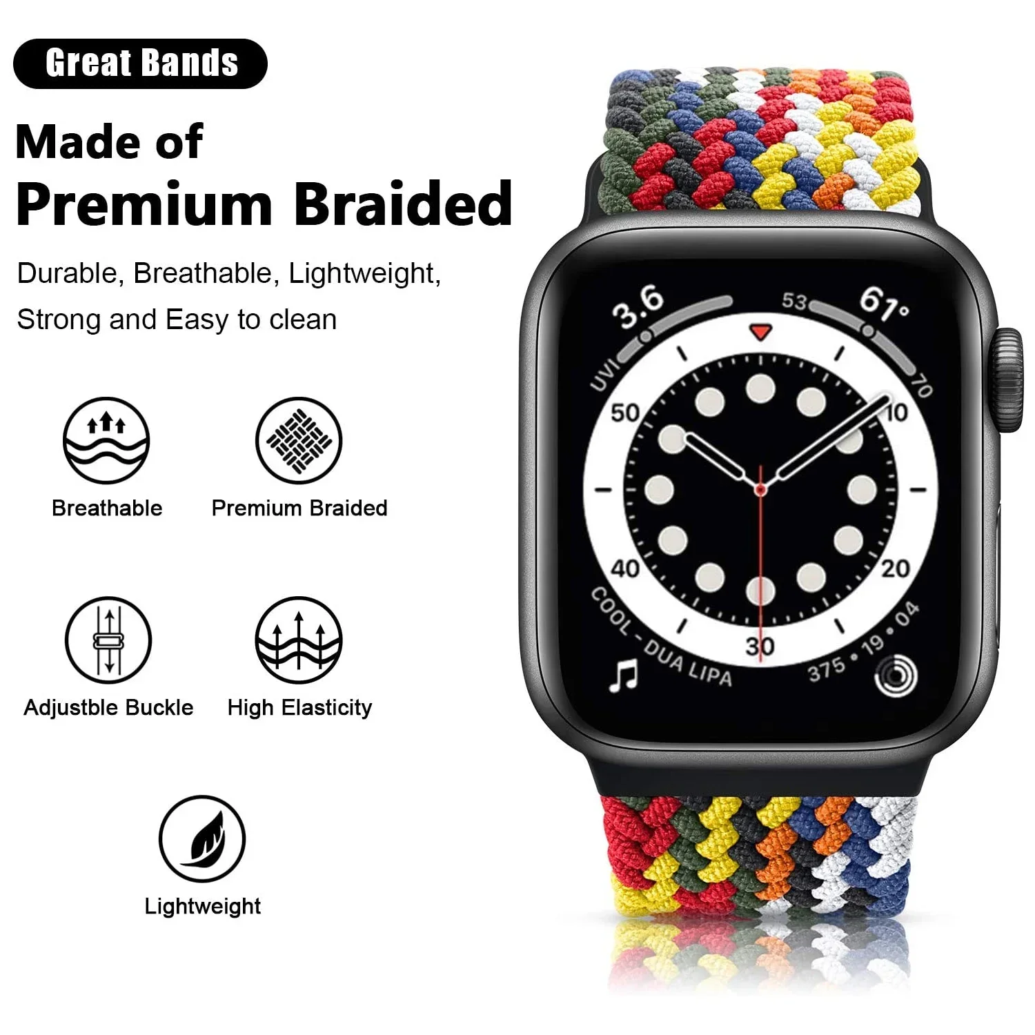 Nylon Braided Elastic Solo Loop Band