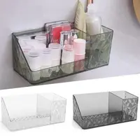 Diamond Texture Cosmetic Organizer Multiple Colors Wall-mounted Storage Box Bathroom Toiletries Shelves Cosmetic Storage Box 1