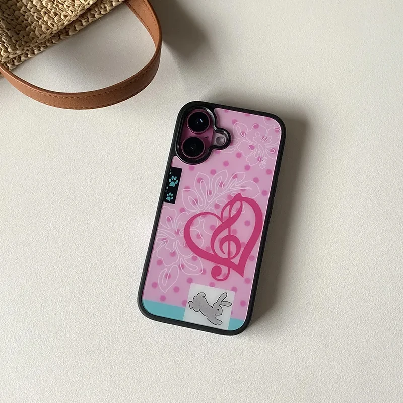 Korean Pink Polka Dot Love Rabbit Cartoon Cute Phone Case - Y2K Kawaii Design