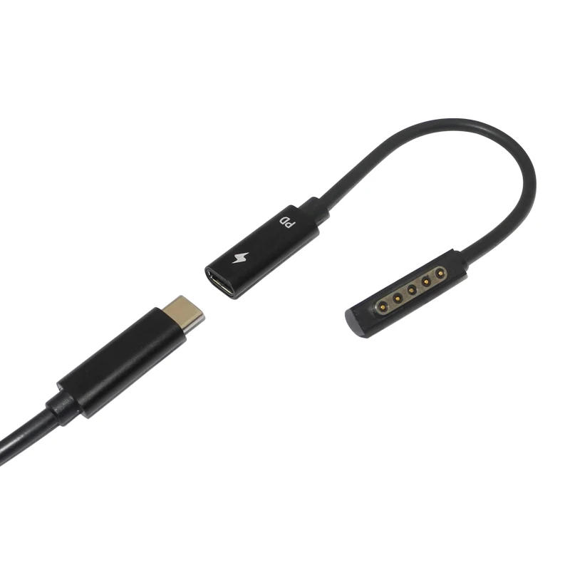 

Блок питания huiyuan USB Type-C PD, зарядное устройство, адаптер, зарядный кабель, шнур, штепсельная вилка постоянного тока, подходит для планшета Microsoft Surface Pro 1/2, 12 В, а