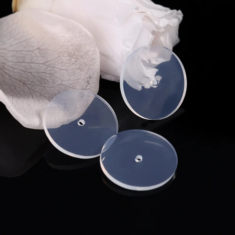 100 Stück transparente Silikon-Ohrringrücken, transparente Piercing-Scheibe für Piercing-Bump, Kunststoff-Scheibenpads stabilisieren Ohrläppchen-Stützflicken – Detail 7