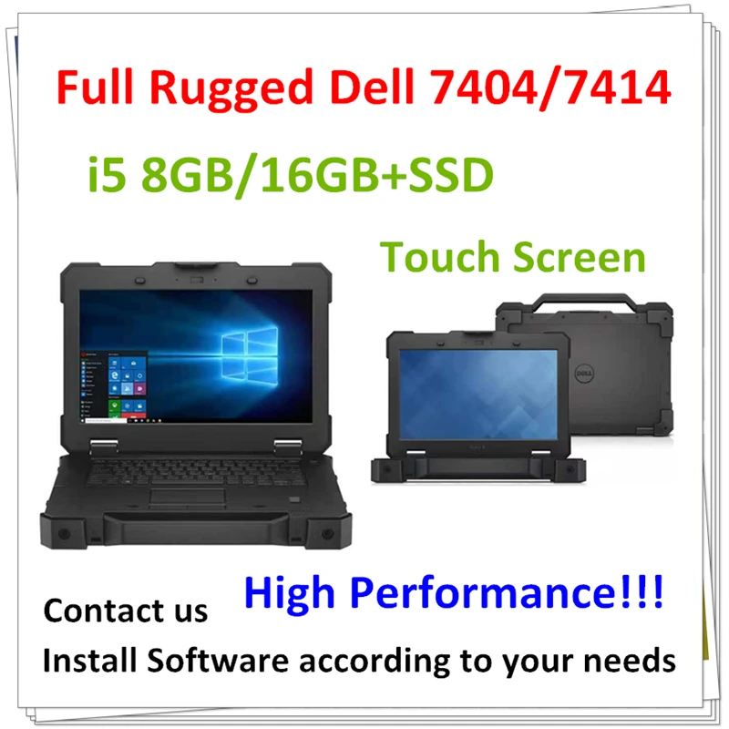 

2022 Dell Latitude Rugged Extreme 7404 7414 i5 4G/8G/16G Ram with SSD Touch Screen WIFI BT for Alldata Software MB Star C4 C5 C6