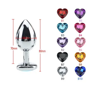 Anal Plug Sexy Toys For Women Men Adult Prostate Massager Butt Plug Heart shape Analplug Trainer Erotic Vibrator Sexshop Toys 5