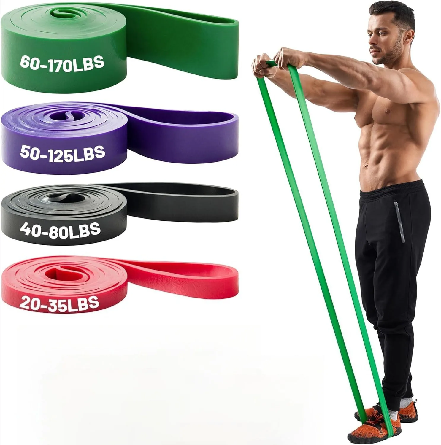 Enhanced Resistance Bands Set for Full-Body Workouts and Stretching