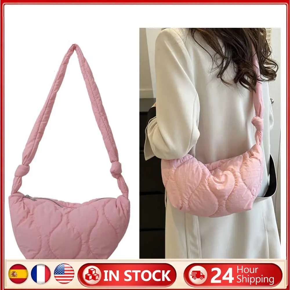 Cotton Puffer Shoulder Bag for Women Autumn Winter