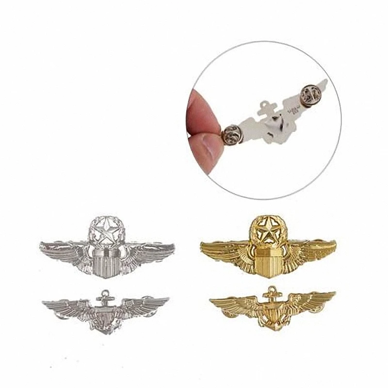 Retro Luxury Us Wings Military Command Master Aviator Metal Wings Badge Pin Spilla Maglione Cappotto Accessori Per Abbigliamento Gioielli