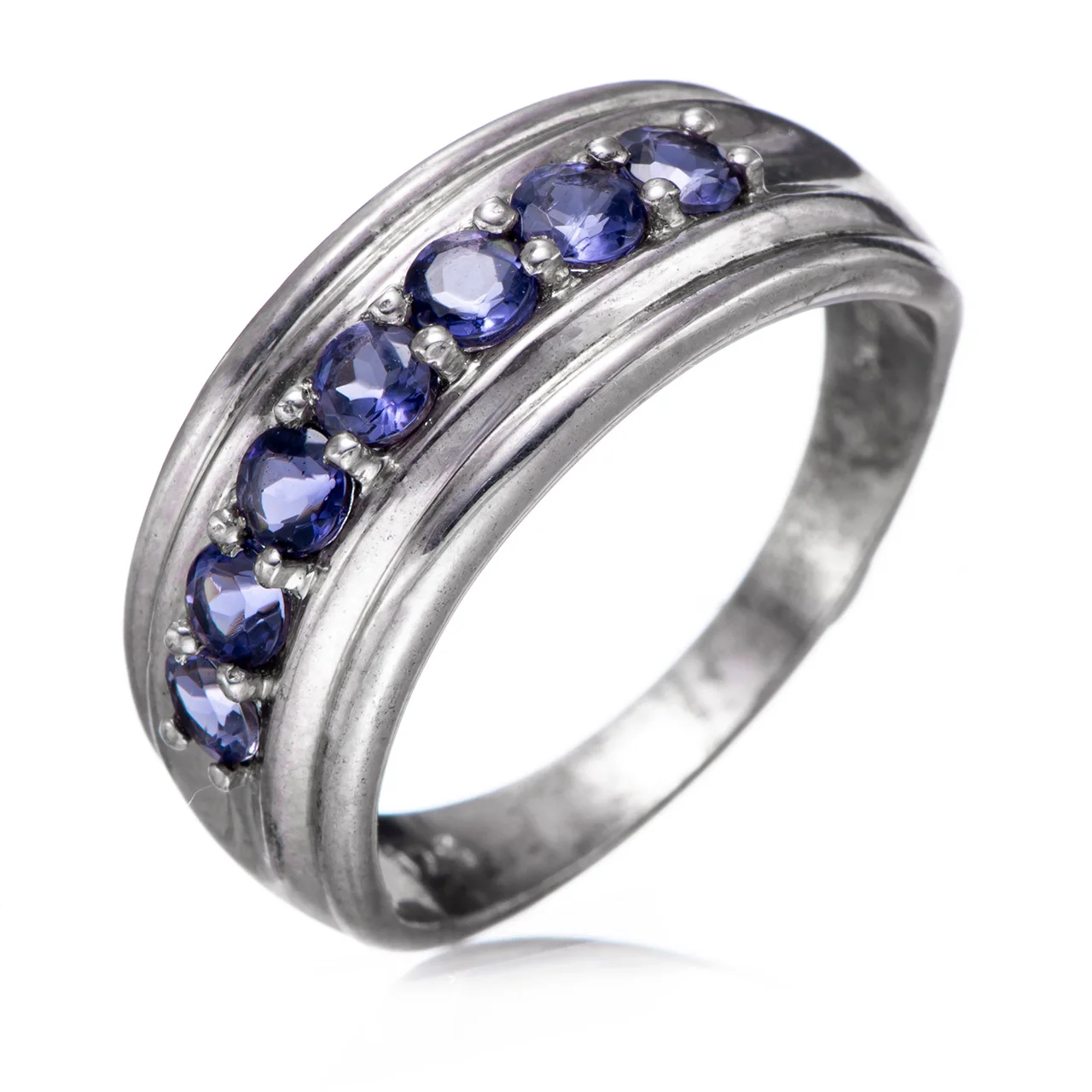 

Iolite Rhodium Over Sterling Silver Ring