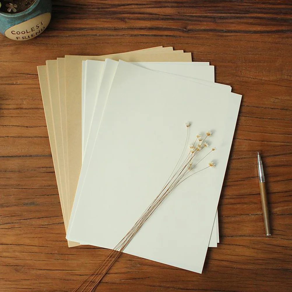 

50 Sheets 21x29cm A4 Blank Kraft Paper Retro Writing Paper Vintage Letter Paper Stationery (Weight 120g)