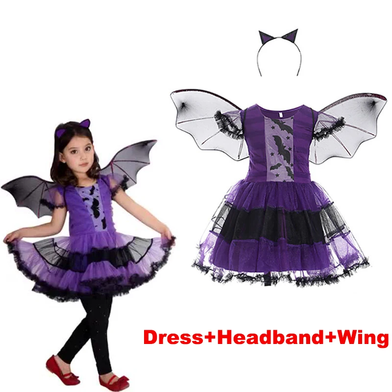 thumbnail image 1 of Disfraces de Halloween para niñas, vampiros, para niñas, 2024, para carnaval, fiesta de graduación, vestido de novia fantasma, ropa gótica para niños, 1 of 5