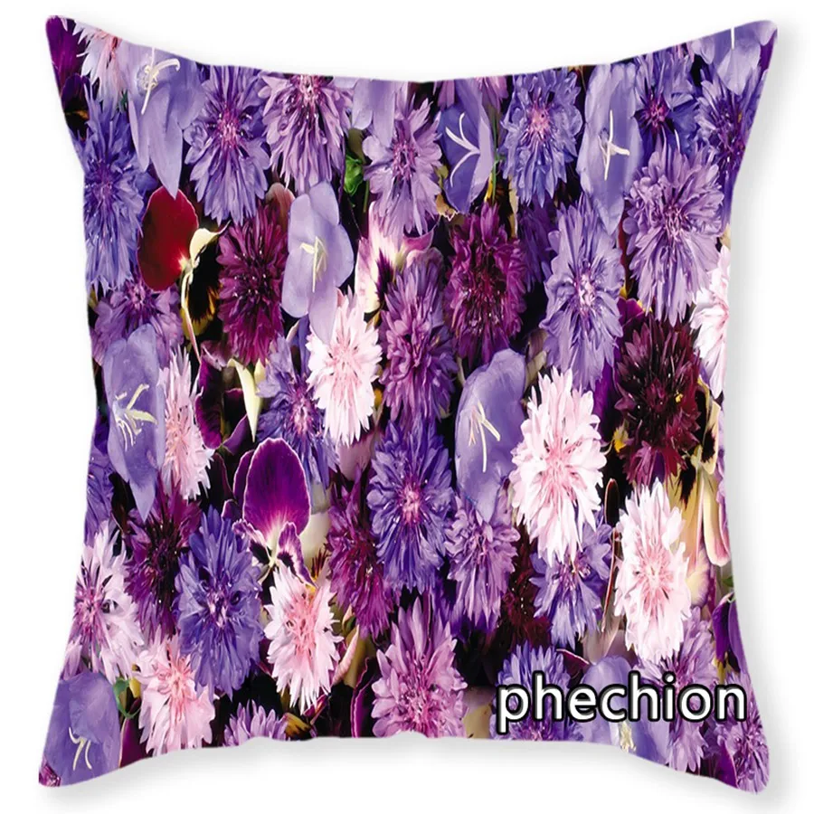 

Phechion 3D Printed Flower Pillowcases Pillow Cover Square Zipper Pillow C125