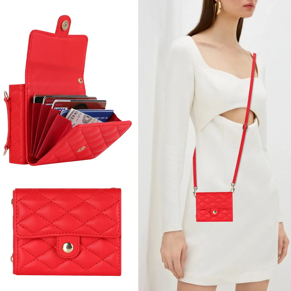 Sleek Cardholder Wallet Case with Long Lanyard Strap