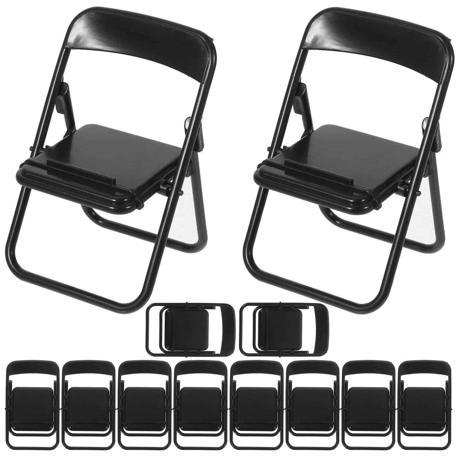 

Chair Stand Phone Miniature Mini Foldable Furniture Cell Desktop Desk House Holder Model Tiny Decor Accessories Folding Mobile