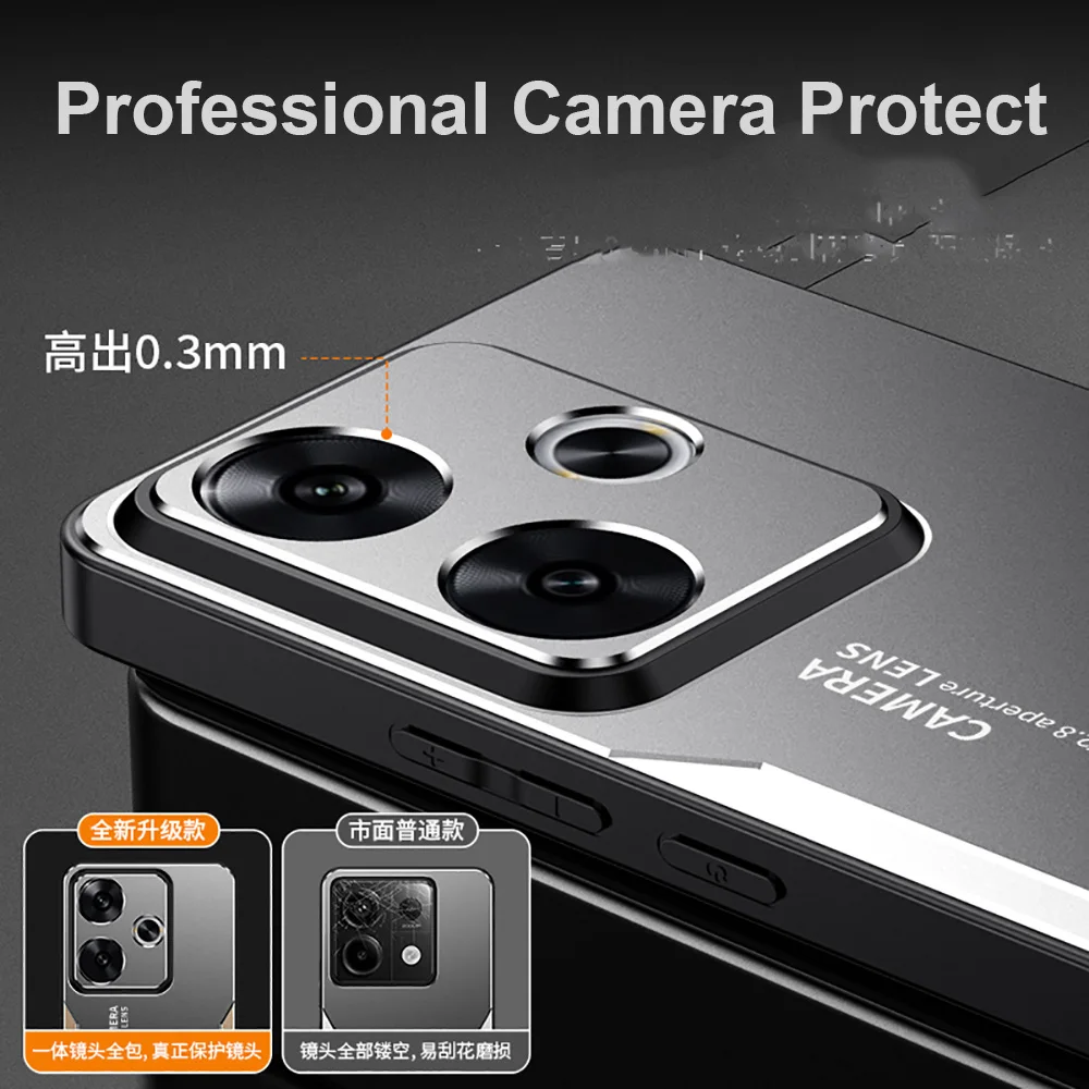 Sleek Aluminum Alloy Shockproof Matte Phone Case with Soft Bumper