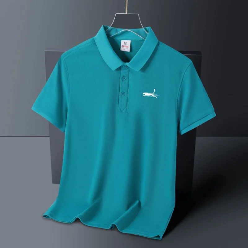 High quality men's cotton polo shirt 2024 summer new high-end business casual lapel short sleeved T-shirt top M-5XL