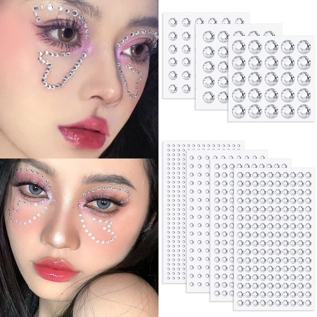 Shiny Rhinestones Face Jewels 3D Diamond Eyebrow Stickers Face Makeup Gems  Cute