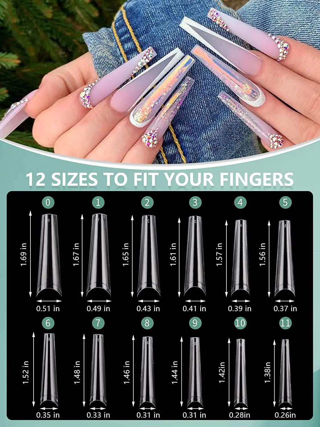 Buy CoolNail 24 Extra Long Nail Pink Clear False Nails Tips Sharp end  Stiletto Acrylic Artificial Fake Nail Decoration Tips Acrylic L5012 Online  at desertcartINDIA