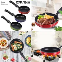 12cm/14cm/16cm Mini Frying Pan Non-Stick Steel Frypan Pot Saucepan Random Color For Cookware Kitchen Cookware 3