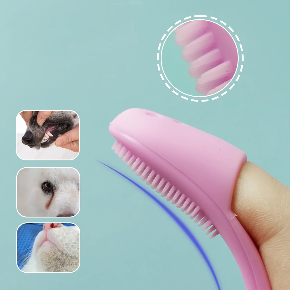 Soft Pet Finger Brush for Dog and Cat, Toothbrush for Tear Stains, Eye