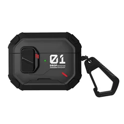 AirPods Pro Rugged Armor Hard Shell Protective Cover with Locking Buckle - AirPods Pro or Pro2 (Black)