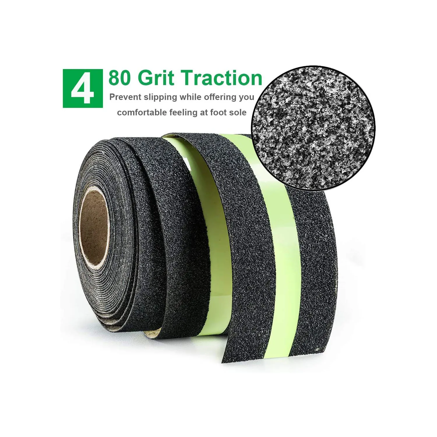 Anti Slip Safety Grip Tape Green Glow in The Dark Stage Safety Non-slip Tape High Traction Grit Warning Tape for Stairs Steps