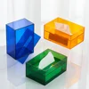 Modern Acrylic Tissue Box Holder Napkin Dispenser Wipe Case Kitchen Storage Box Desktop Organizer Home Living Room Decoration 3